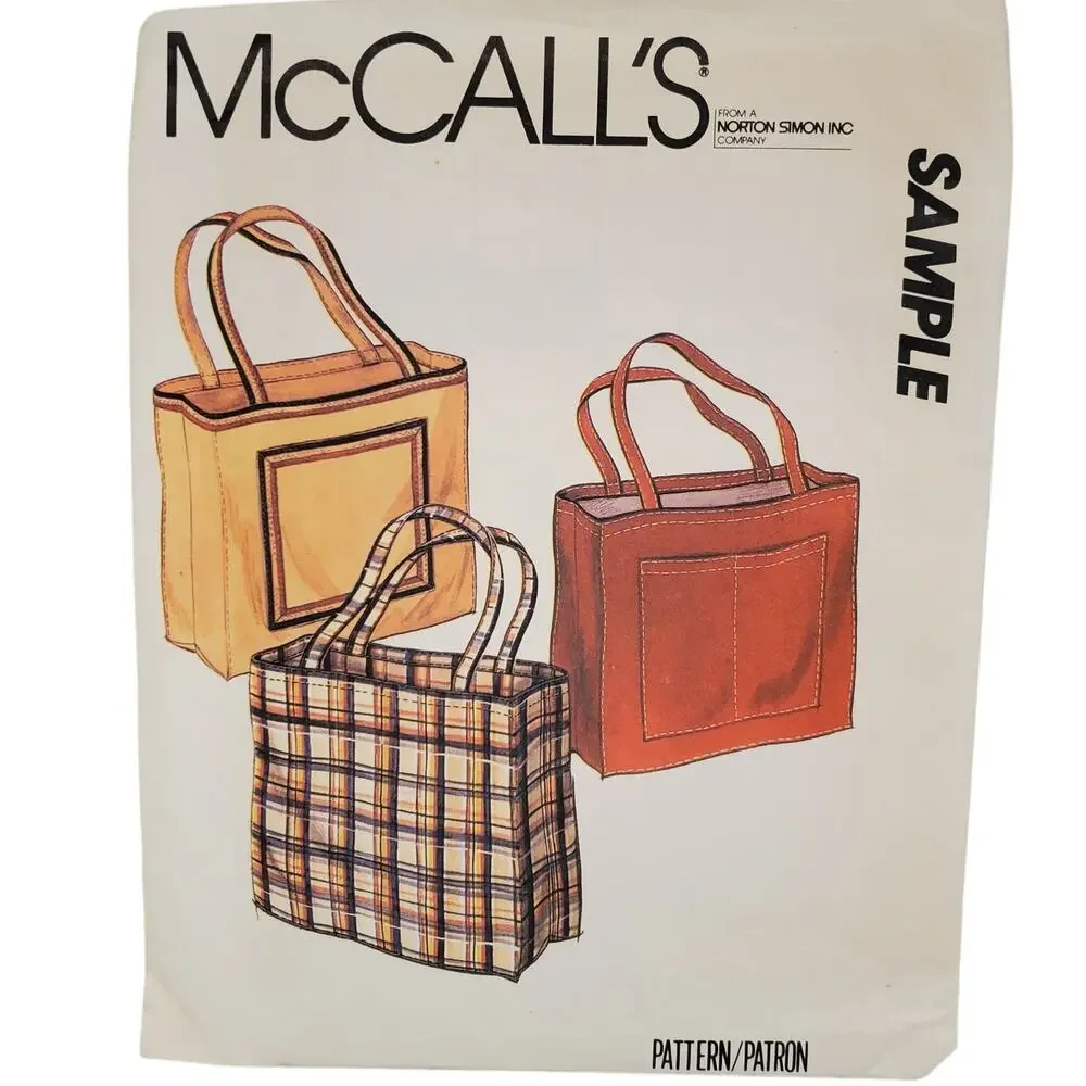 McCall's Carry Tote Bag Satchel Purse Vintage 1980 UNCUT 80s